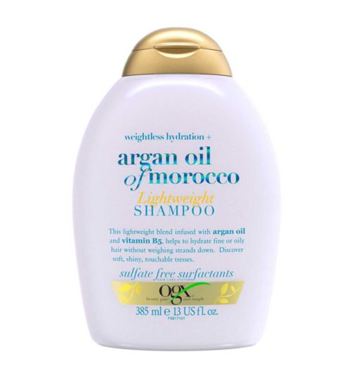 OGX Weightless Hydration Argan Oil Lightweight Shampoo For Fine Hair 385ml