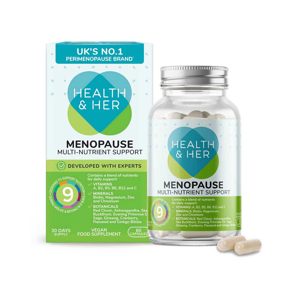 Health & Her Menopause Multi-Nutrient Support Supplement 60 Capsules