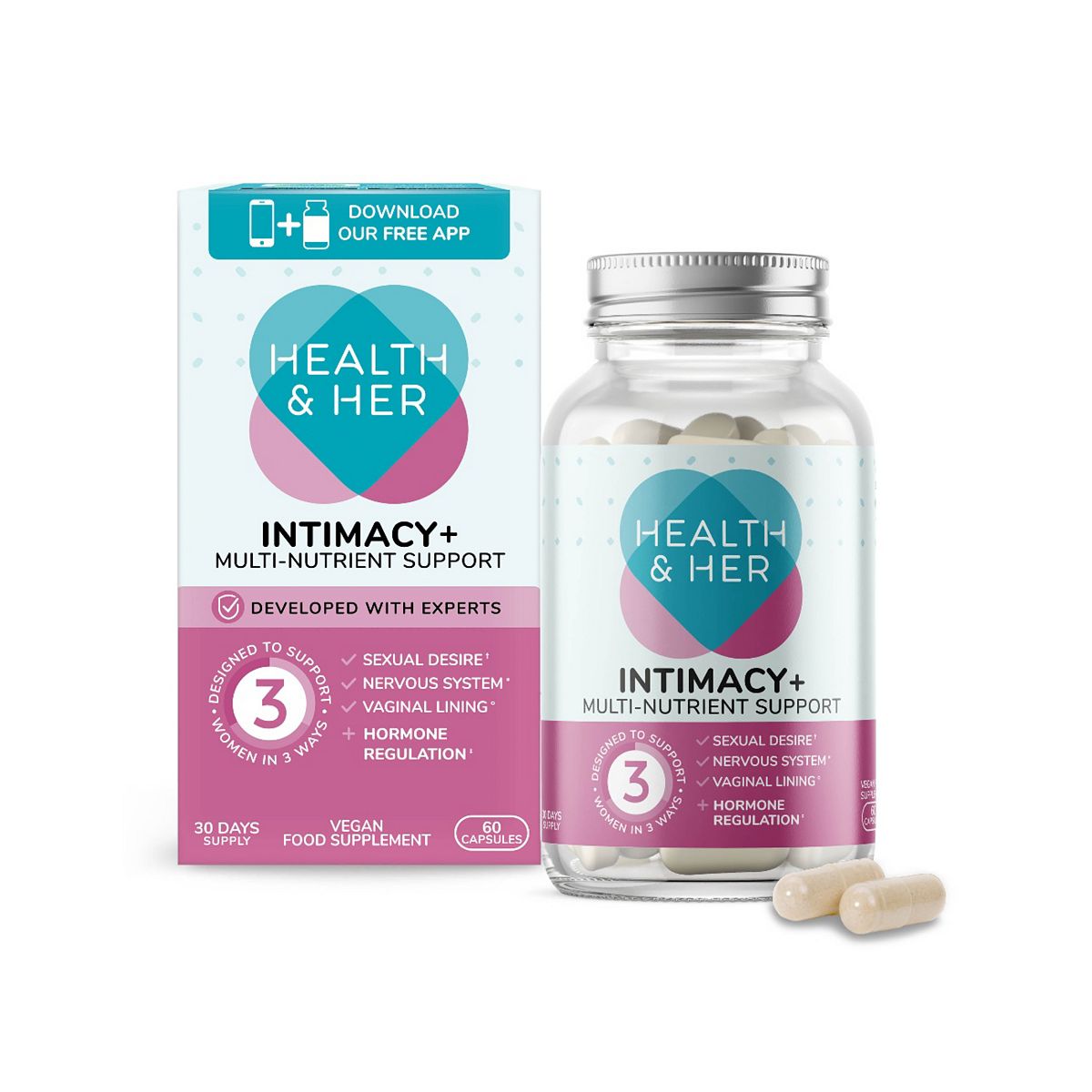Health & Her Intimacy+ Multi Nutrient Support - 60 Capsules