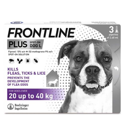 Frontline Plus Spot-On Large Dog 20-40kg - 3 x 2.68ml Pipettes