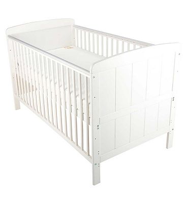 CuddleCo Juliet Cot Bed and Lullaby Foam Mattress White