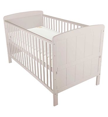 CuddleCo Juliet Cot Bed and Lullaby Foam Mattress Dove Grey