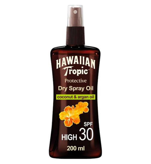 Hawaiian Tropic Protective Dry Spray Oil Mist Coconut & Argan Oil SPF 30 200ml