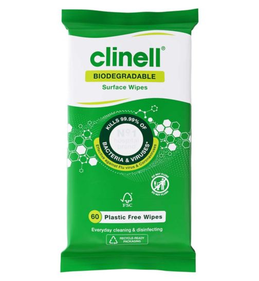 Clinell  Biodegradable Surface Wipes