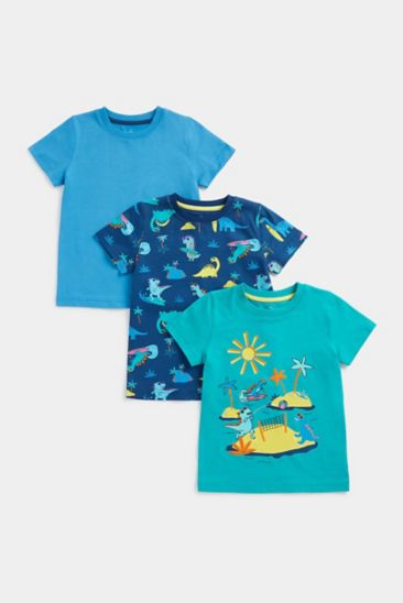 Mothercare Tropical Dino T-Shirts - 3 Pack