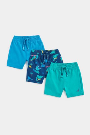 Mothercare Dino Surf Jersey Shorts - 3 Pack