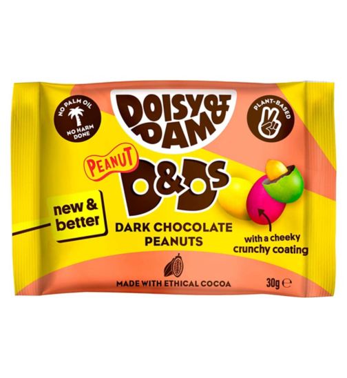 Doisy & Dam Dark Chocolate Peanuts 30g
