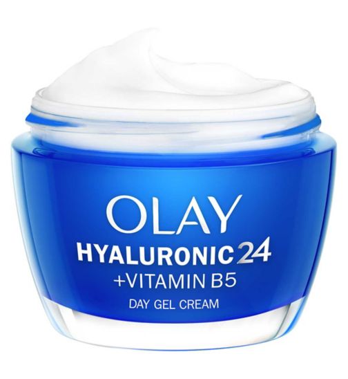 Olay Hyaluronic 24 + Vitamin B5 Day Gel Moisturiser with Niacinamide For Visibly Healthy Skin, 50ml