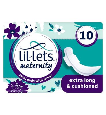Lil-Lets Maxi Maternity Pads with Wings 10 pack Boots