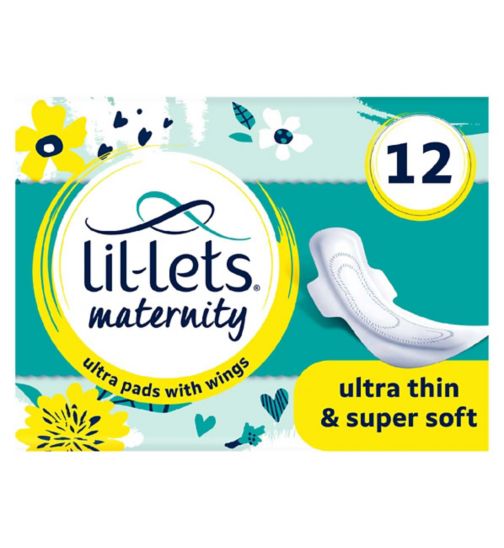 Lil-Lets Maternity Ultra Pads with Wings - 12 Pack