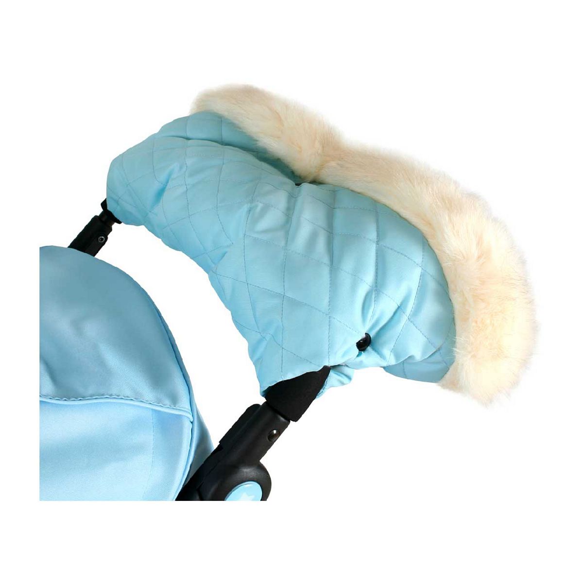 My Babiie Fur Trimmed Baby Blue Pushchair Handmuff