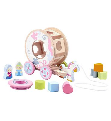 Image of Sevi Wooden Pull Along Enchanted Carriage