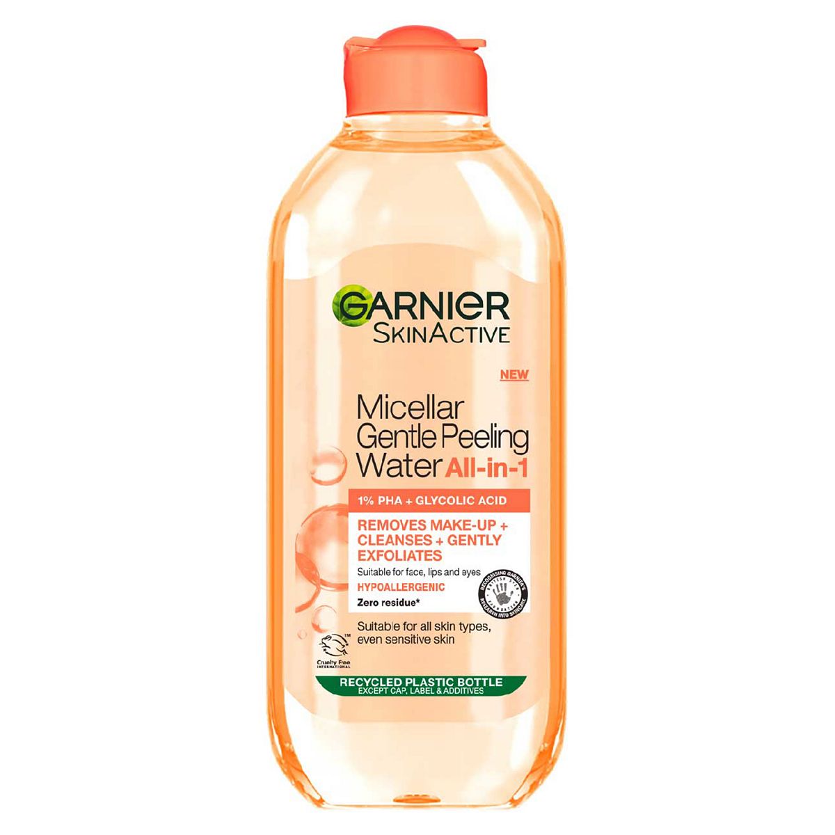 Garnier Micellar Gentle Peeling Water All-In-1 1% Pha & Glycolic Acid, Cleanse, Exfoliate Glow 400Ml