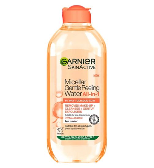 Garnier Micellar Gentle Peeling Water All-in-1 1% PHA & Glycolic Acid, Cleanse, Exfoliate & Glow 400ml