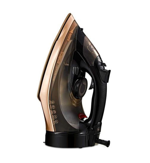 TowerCeraglide 2800W 360 Cord Cordless Steam Iron Black and Gold