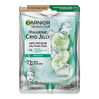 Garnier Anti-Fatigue Hyaluronic Acid & Icy Cucumber Cryo Jelly Face Mask