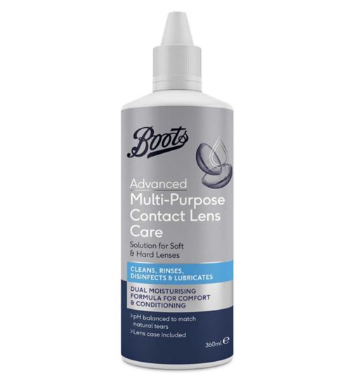 Boots Advanced Multi-Purpose Contact Lens Care Solution For Soft & Hard Lenses - 360ml