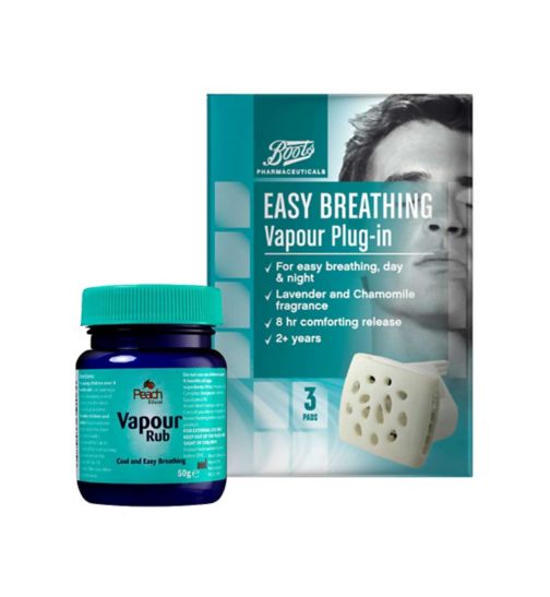 Boots Easy Breathing Vapour Plug-in;Boots Easy Breathing Vapour Plug-in;Boots Vapour Plug In & Rub Bundle;Boots Xapour Rub Peach 50g;Peach Ethical Vapour Rub
