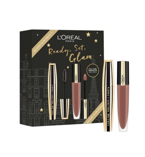 L'Oréal Paris Ready Set Glam Mascara and Lipstick Duo Gift Set