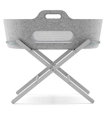 SnuzBaskit Light Grey Moses Basket & Dove Grey Stand Set