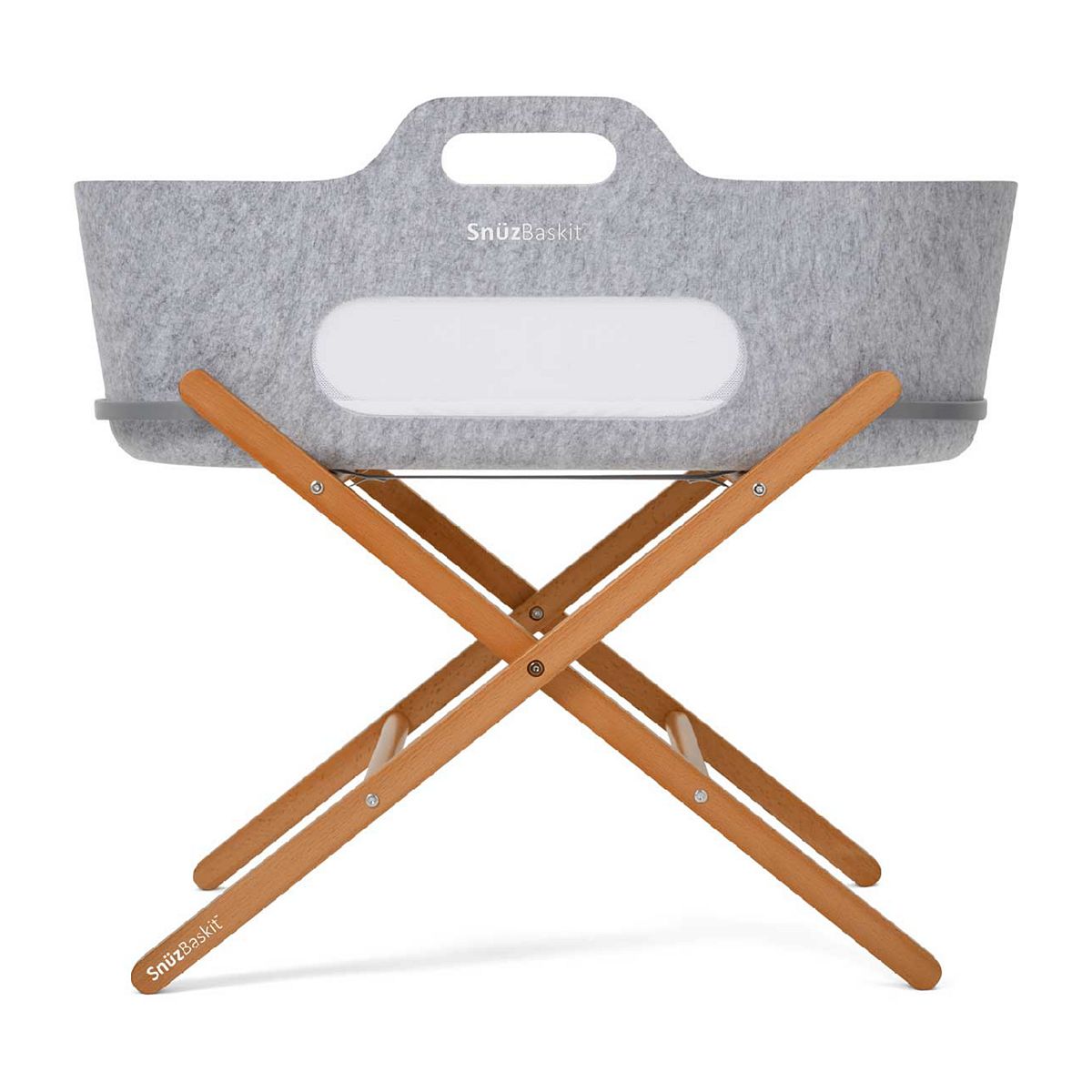 Snuz baskit Moses Basket & Stand Set Grey Natural