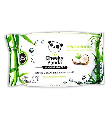 The Cheeky Panda Bamboo Facial Cleansing Wipes Coconut Scented, 25 wipes