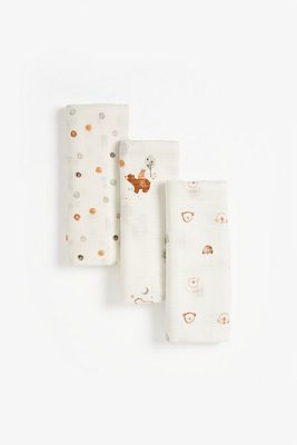 Mothercare Lovable Bear Muslins - 3 Pack