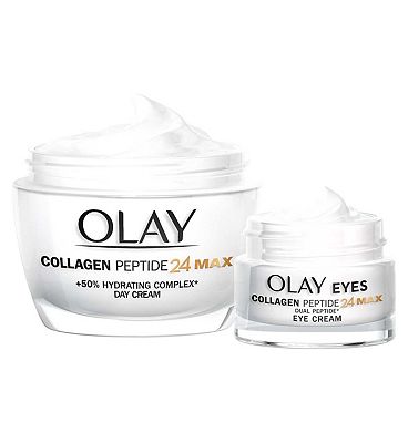 Olay Drunk On Peptides with Collagen Peptide24 MAX Day Moisturiser & Eye Cream Bundle