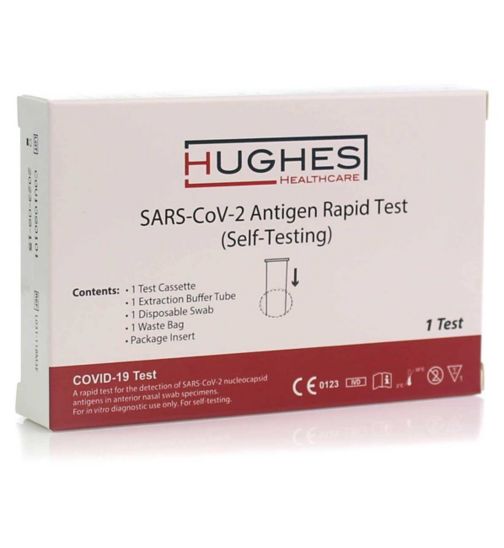 Hughes Healthcare COVID-19 Rapid Antigen Lateral Flow Test - Use by 6th October 2023