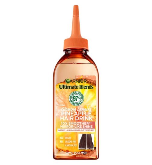 Garnier Ultimate Blends Glowing Lengths Pineapple Hair Drink Liquid Conditioner for Long Dull Hair 200ml