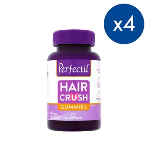 Perfectil Hair Crush Vitamin Gummies 60;Perfectil Haircrush Vegan Gummies 8 Month Supply Bundle;Vitabiotics Perfectil Haircrush 60 Vegan Gummies