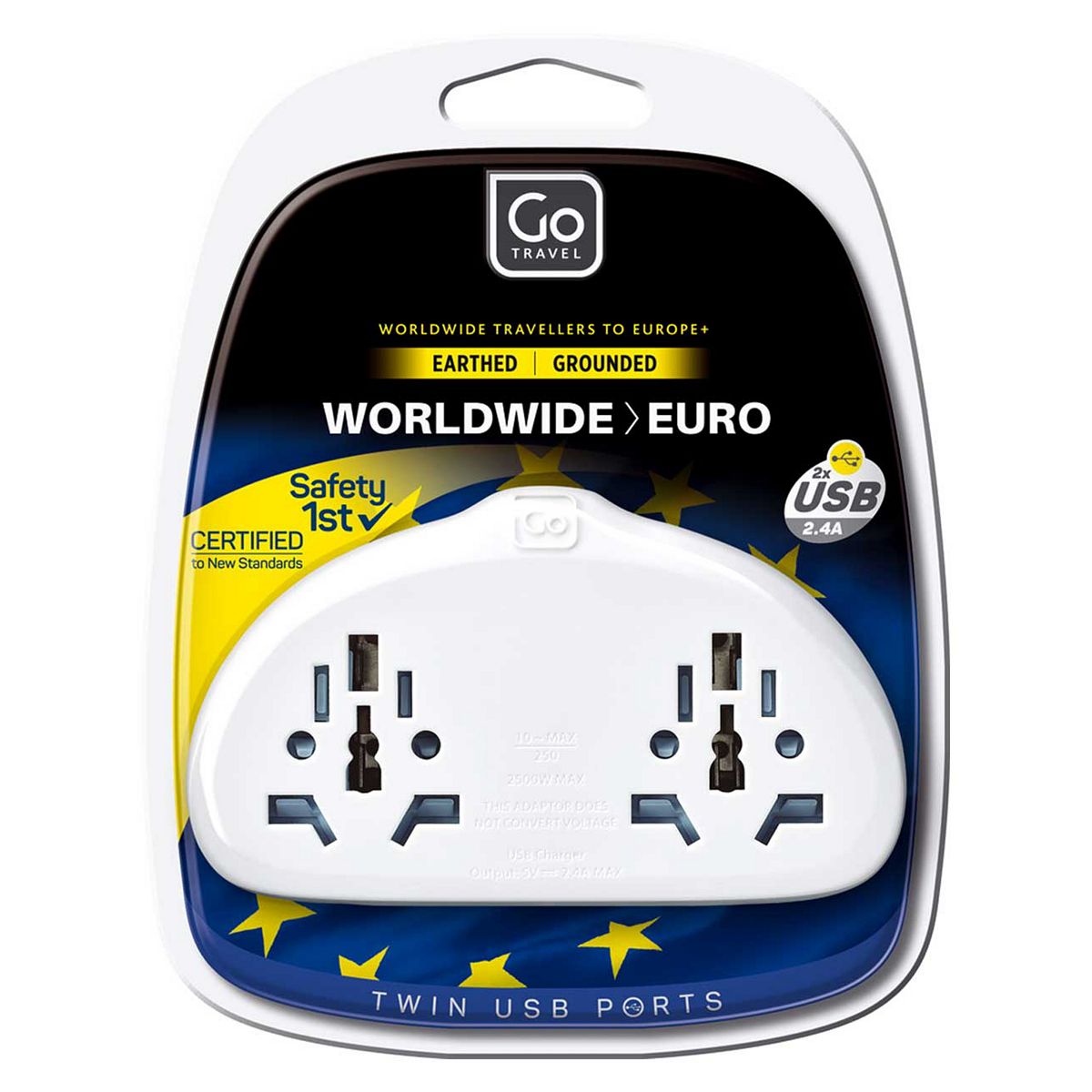 Go Travel World-Eu Adaptor Duo + Usb