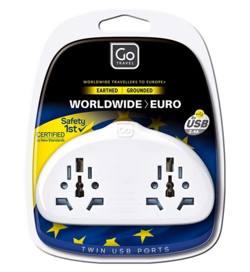 Go Travel World-EU Adaptor Duo + USB