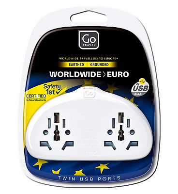 Go Travel World-EU Adaptor Duo + USB