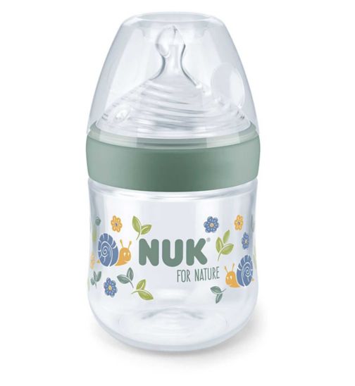 NUK for Nature 150ml Sustainable Baby Bottle, Small Teat - Green