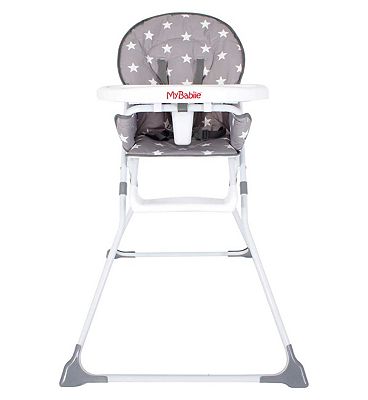 Image of My Babiie MBHC1 Grey Stars Compact Highchair