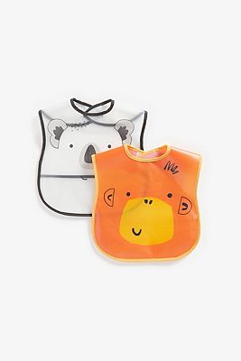 Mothercare Animals Crumb-Catcher Bibs - 2 Pack