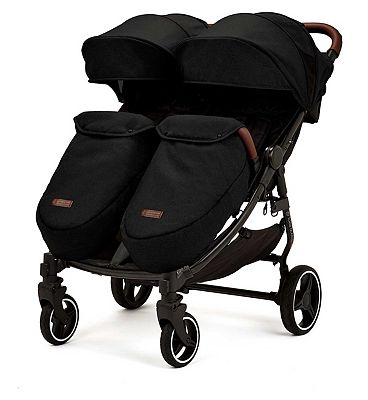 Ickle Bubba Venus Max Double Stroller Black / Black / Tan