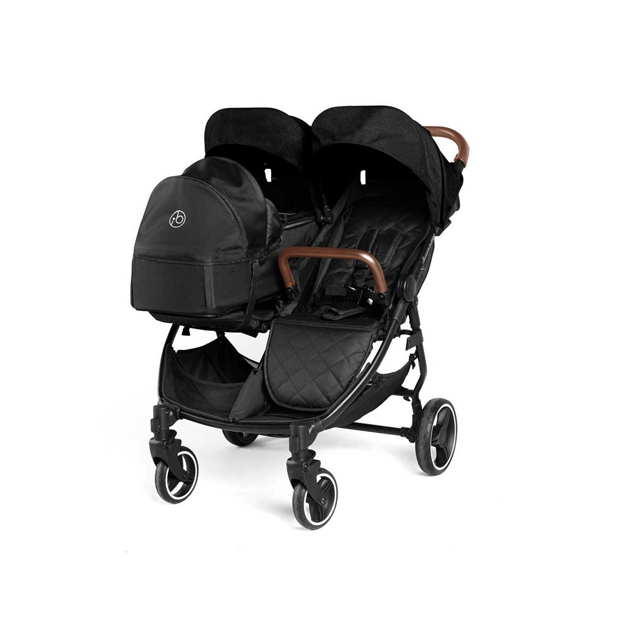 Ickle Bubba Venus Prime Double Stroller Black/Black/Tan