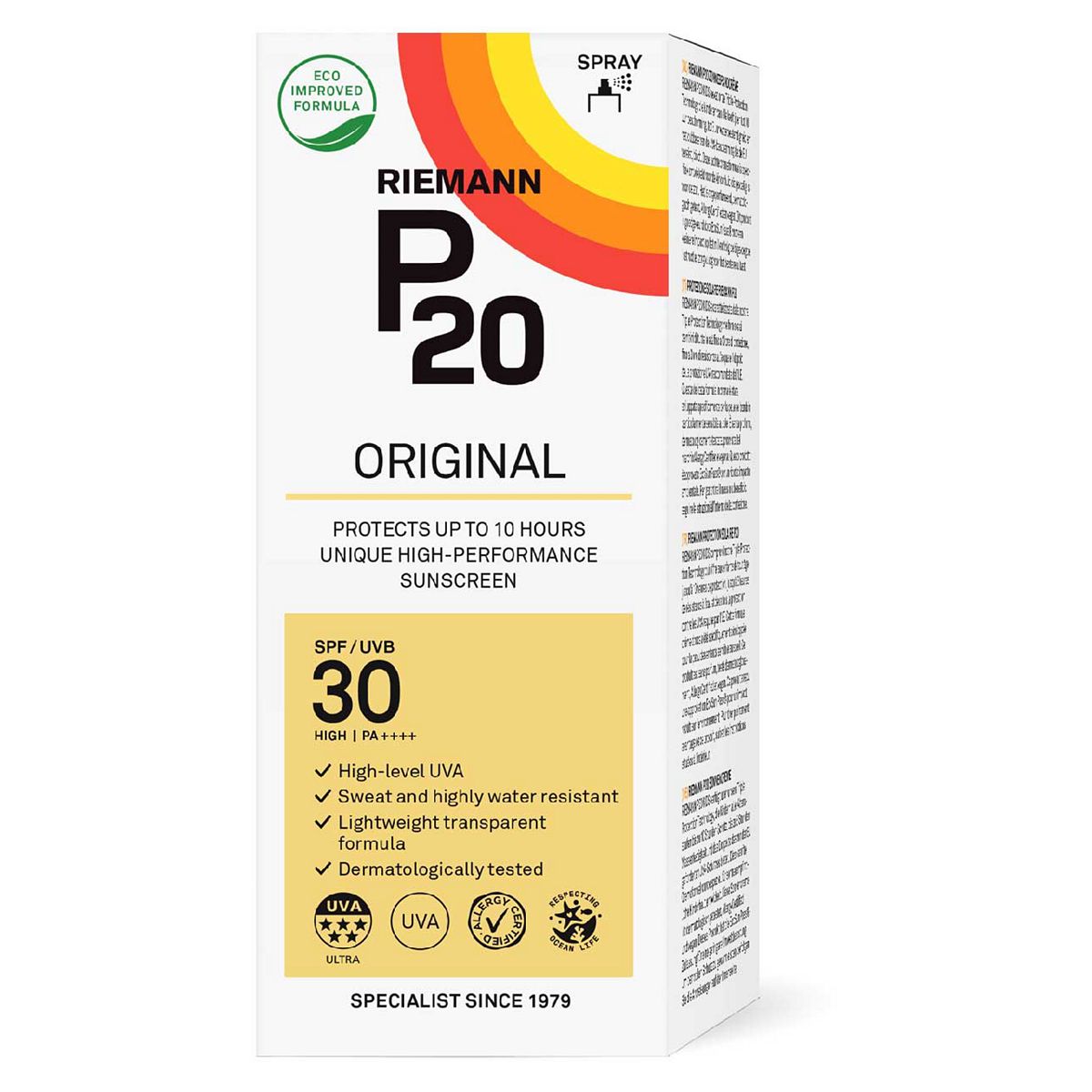 Riemann P20 Original Spf30 Sun Cream Spray200 ml, 200ml