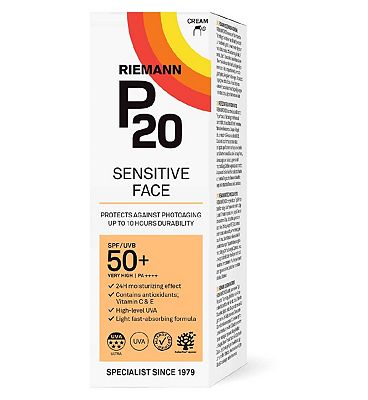 P20 Sensitive Face SPF50+ Suncream 50g