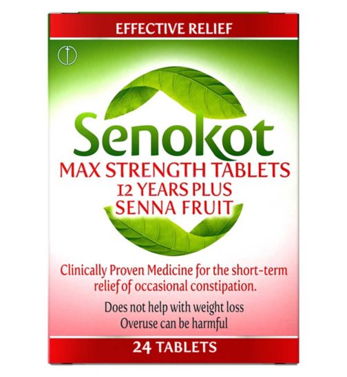 Senokot Max Strength Tablets 12 Years Plus - 24 Tablets