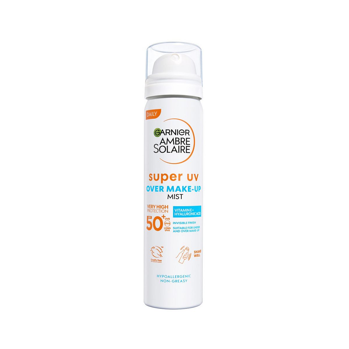 Garnier Ambre Solaire Super Uv Over Makeup Sun Protection Face Mist Spf50+ 75ml