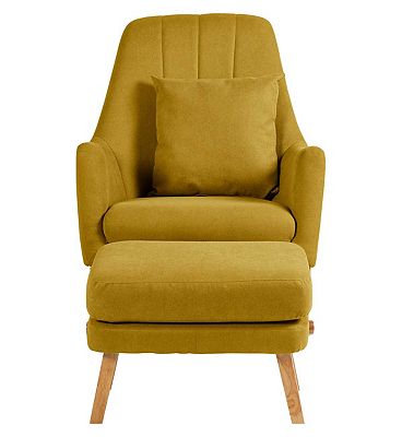 Ickle Bubba Eden Deluxe Nursery Chair and Stool - Ochre