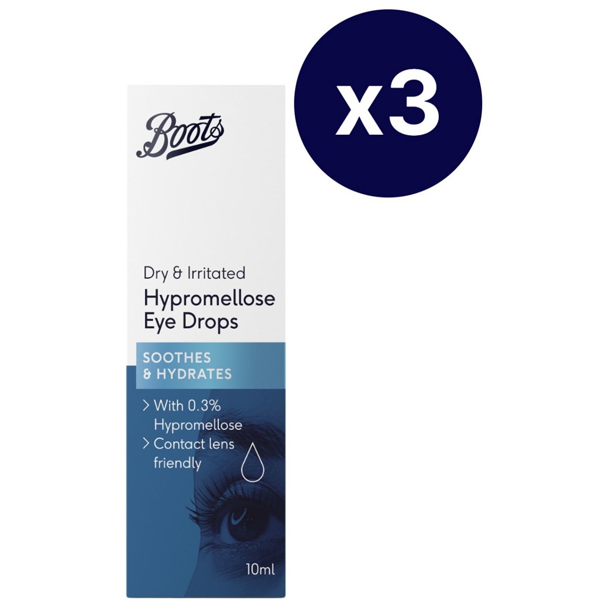 Boots Hypromellose Eye Drop 3 Pack Bundle