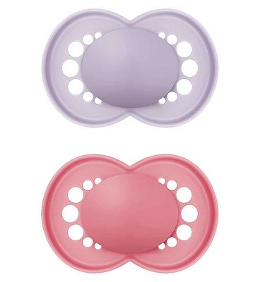 MAM Pure Carbon Neutral Soother 16+ Months Plain Pink - 2 Pack