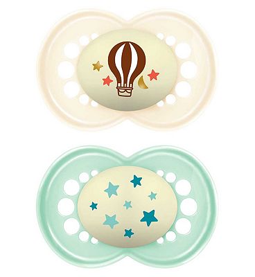 MAM Night Astro 16+ Months Soother 2 Pack - Unisex
