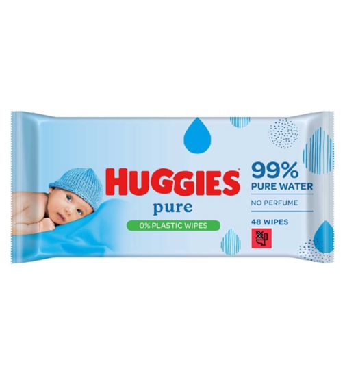 Huggies Pure Baby Wipes 0% Plastic 48s single pack