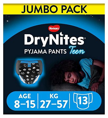 DryNites Pyjama Pants Jumbo, Boys, 8-15 years 13s