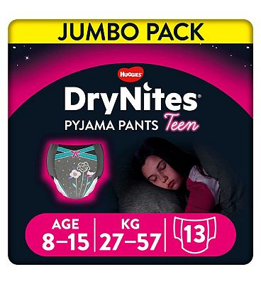 DryNites Pyjama Pants Jumbo, Girls, 8-15 years 13s